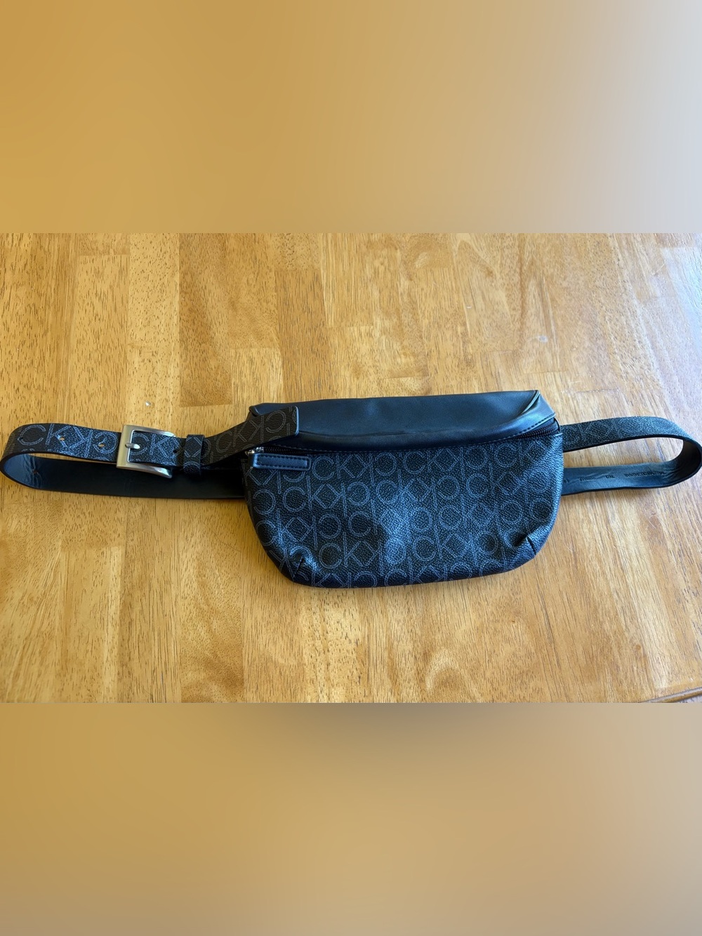 Calvin Klein Black CK Monogram Belt Bag